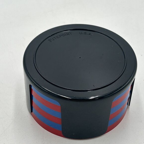 VTG Derby Gas Oil Advertising Drink Coasters Picnic 1974 Reb Blue With Holder - Picture 6 of 6